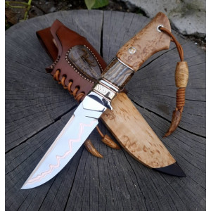 ЗОЛОТИЙ СКОРПІОН V авторський ніж ручної роботи Павла Гончаренка, сталь - Elmax в ламінаті n690 через багатослойну мідь, 61 HRC. Photo 3